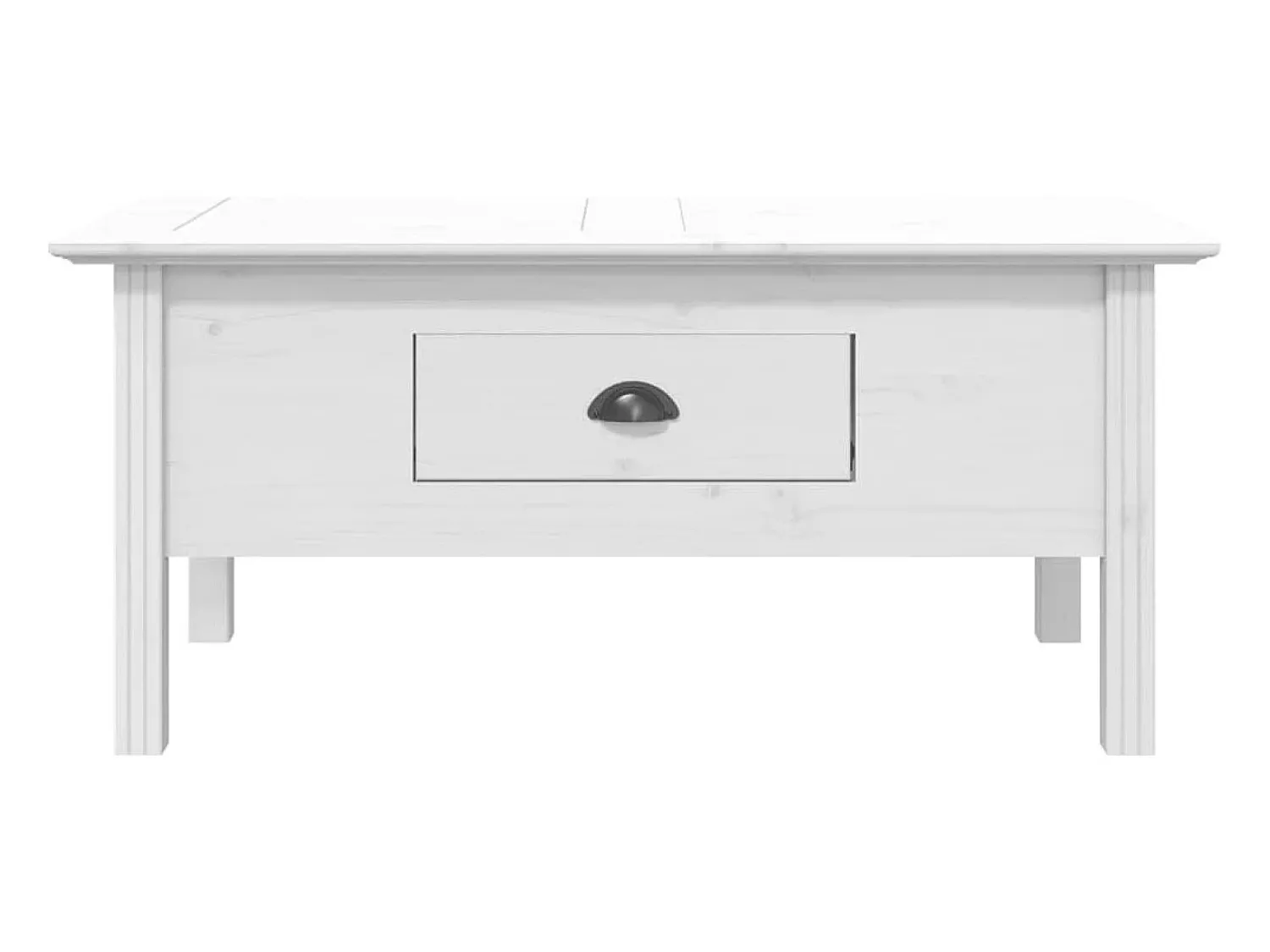 Mesa De Centro| Mesa de centro | Mesa de apoio BODO 100x55x46 cm madeira de pinho maciça Branco