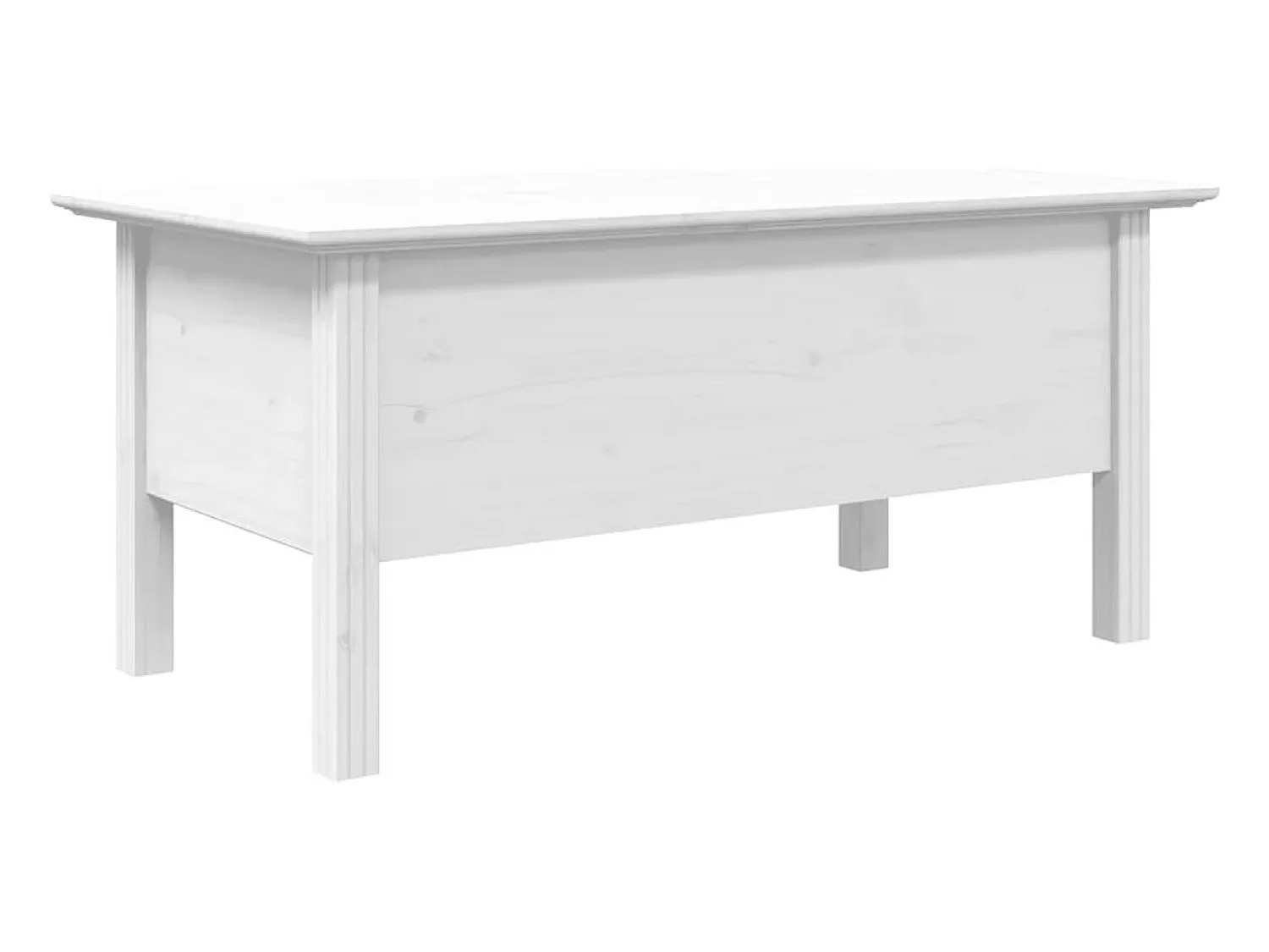 Mesa De Centro| Mesa de centro | Mesa de apoio BODO 100x55x46 cm madeira de pinho maciça Branco