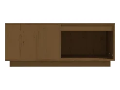 Mesa De Centro| Mesa de centro | Mesa de apoio 100x101x40.5cm madeira pinho maciça mel Castanho