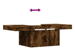 Mesa de centro | Mesa de apoio 80x55x40 cm derivados de madeira carvalho fumado^ Mesa De Centro
