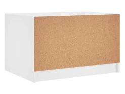 Mesa De Centro* Mesa de centro | Mesa de apoio c/ portas de vidro 68x50x42 cm Branco
