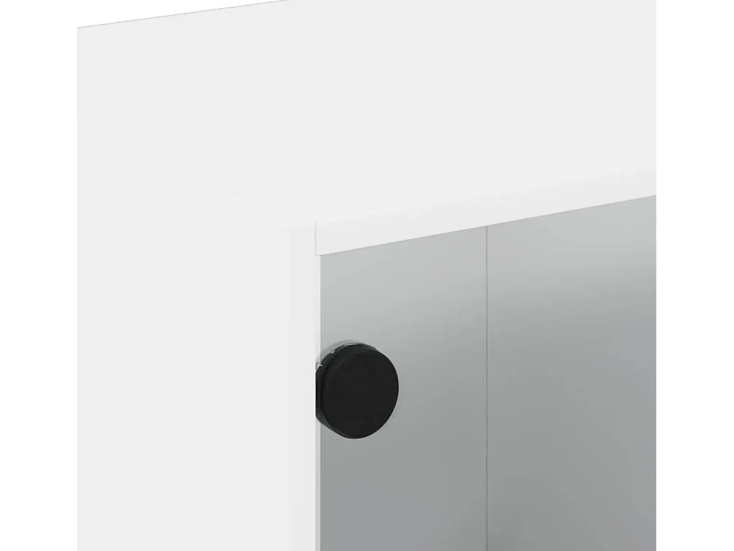 Mesa De Centro* Mesa de centro | Mesa de apoio c/ portas de vidro 68x50x42 cm Branco