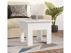 Mesa De Centro* Mesa de centro | Mesa de apoio 55x55x42cm derivados de madeira Branco