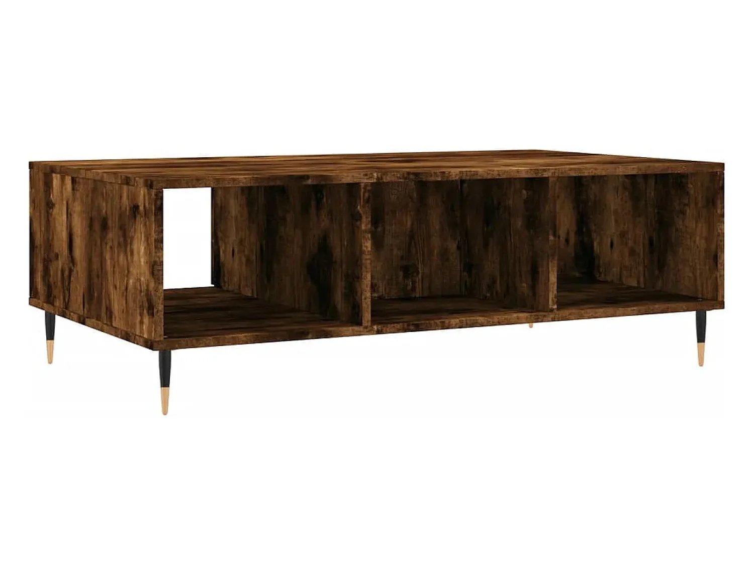 New Mesa de centro | Mesa de apoio 104x60x35 cm derivados madeira carvalho fumado Castanho