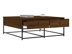 Sale Mesa de centro | Mesa de apoio 100x99x40 cm derivados madeira carvalho Castanho