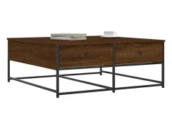 Sale Mesa de centro | Mesa de apoio 100x99x40 cm derivados madeira carvalho Castanho