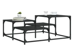 New Mesa de centro | Mesa de apoio 87.5x87.5x40 cm derivados de madeira Preto