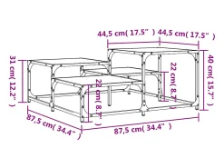 New Mesa de centro | Mesa de apoio 87.5x87.5x40 cm derivados de madeira Preto