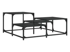 New Mesa de centro | Mesa de apoio 87.5x87.5x40 cm derivados de madeira Preto