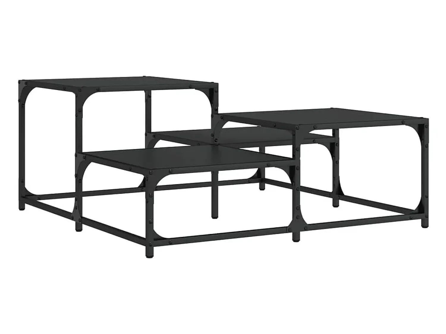 New Mesa de centro | Mesa de apoio 87.5x87.5x40 cm derivados de madeira Preto