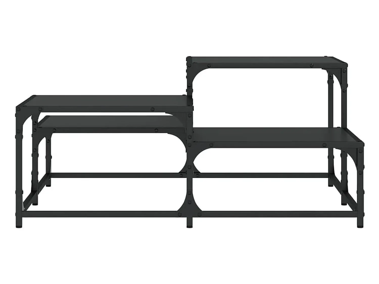 New Mesa de centro | Mesa de apoio 87.5x87.5x40 cm derivados de madeira Preto