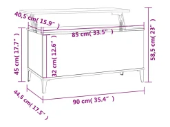 Mesa De Centro| Mesa de centro | Mesa de apoio 90x44.5x45 derivados de madeira cimento Cinzento