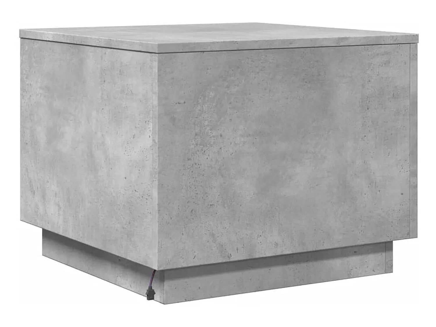 Mesa De Centro| Mesa de centro | Mesa de apoio com luzes LED 50x50x40 cm cimento Cinzento