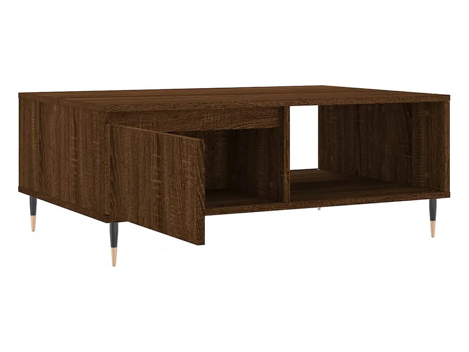 Mesa De Centro* Mesa de centro | Mesa de apoio 90x60x35 cm derivados madeira carvalho Castanho