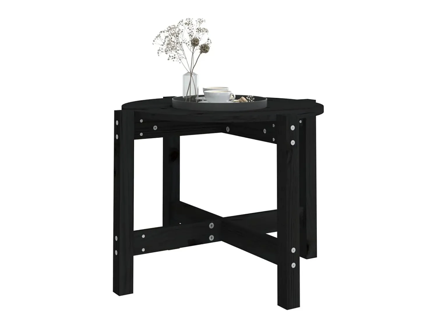 Mesa de centro | Mesa de apoio Ø 62.5x45 cm madeira de pinho maciça^ Mesa De Centro