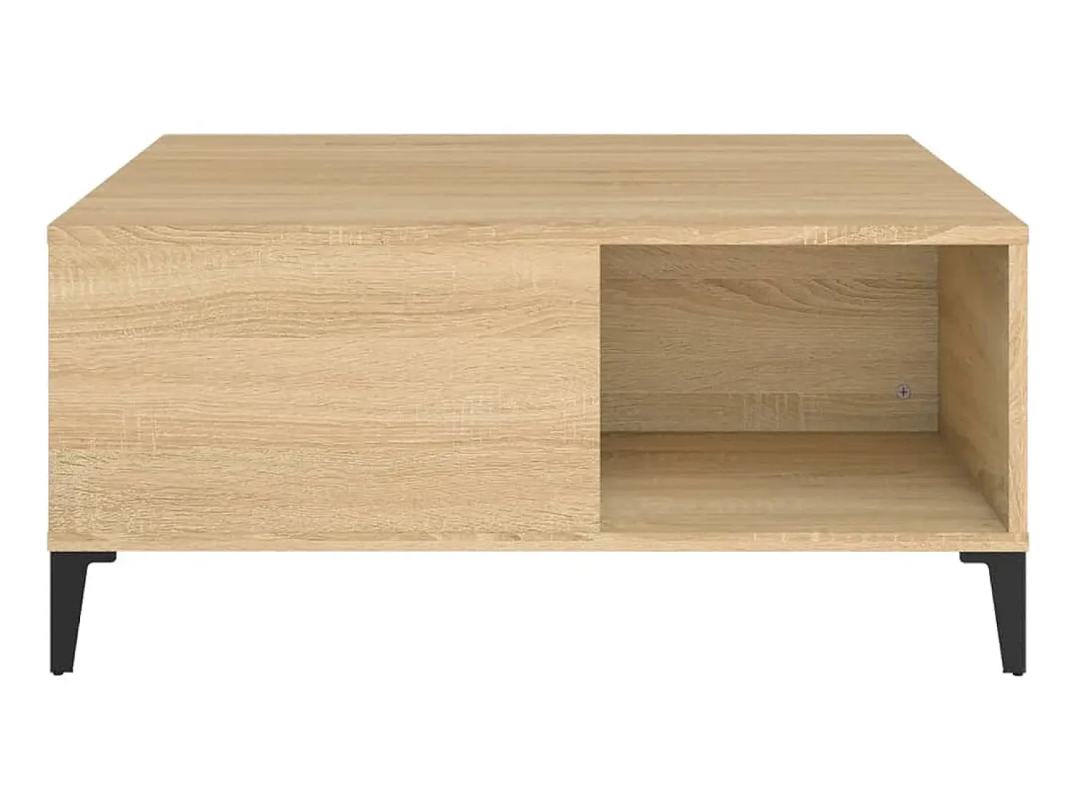 Mesa De Centro| Mesa de centro | Mesa de apoio 80x80x36.5 cm derivados madeira carvalho sonoma Castanho