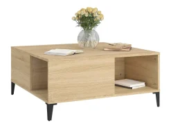 Mesa De Centro| Mesa de centro | Mesa de apoio 80x80x36.5 cm derivados madeira carvalho sonoma Castanho