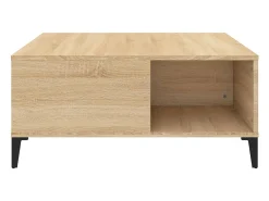 Mesa De Centro| Mesa de centro | Mesa de apoio 80x80x36.5 cm derivados madeira carvalho sonoma Castanho