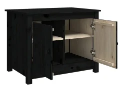 Mesa De Centro* Mesa de centro | Mesa de apoio 71x49x55 cm pinho maciço Preto