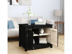 Mesa De Centro* Mesa de centro | Mesa de apoio 71x49x55 cm pinho maciço Preto