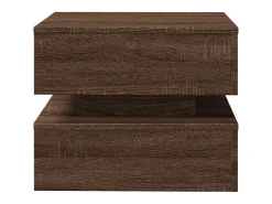 Mesa de centro | Mesa de apoio com luzes LED 50x50x40 cm carvalho^ Mesa De Centro