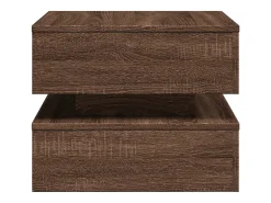 Mesa de centro | Mesa de apoio com luzes LED 50x50x40 cm carvalho^ Mesa De Centro