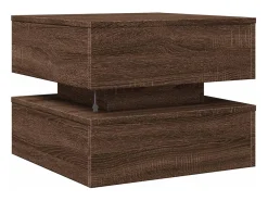 Mesa de centro | Mesa de apoio com luzes LED 50x50x40 cm carvalho^ Mesa De Centro