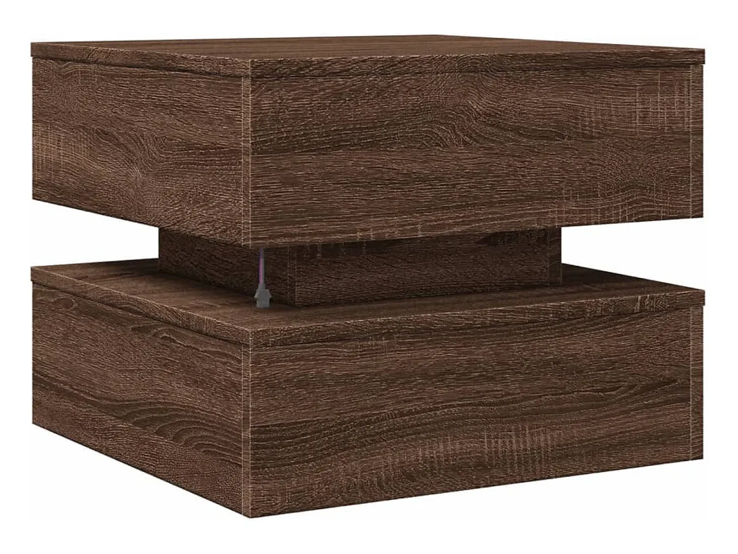 Mesa de centro | Mesa de apoio com luzes LED 50x50x40 cm carvalho^ Mesa De Centro
