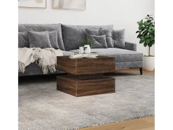 Mesa de centro | Mesa de apoio com luzes LED 50x50x40 cm carvalho^ Mesa De Centro