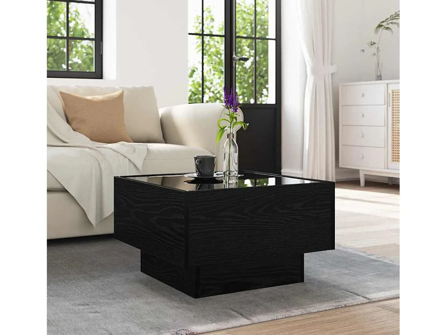 Discount Mesa de centro | Mesa de apoio Carvalho 50x50x30 cm Preto