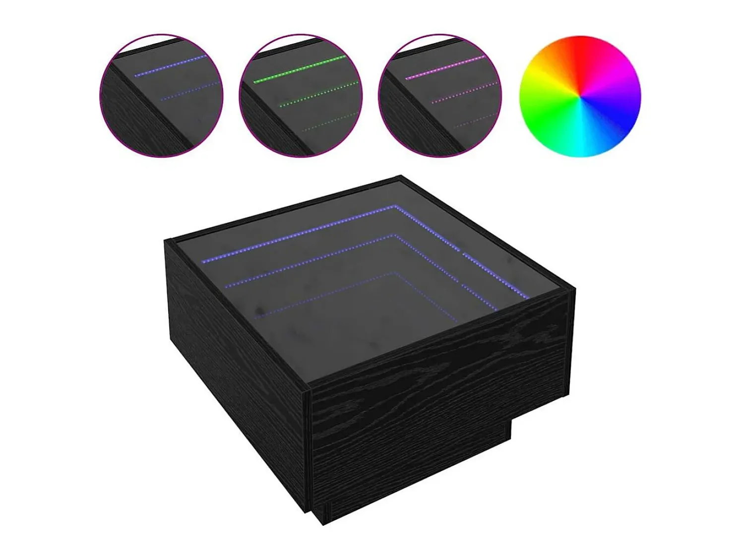Discount Mesa de centro | Mesa de apoio Carvalho 50x50x30 cm Preto
