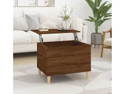 Mesa de centro | Mesa de apoio 60x44.5x45 cm derivados madeira carvalho^ Mesa De Centro