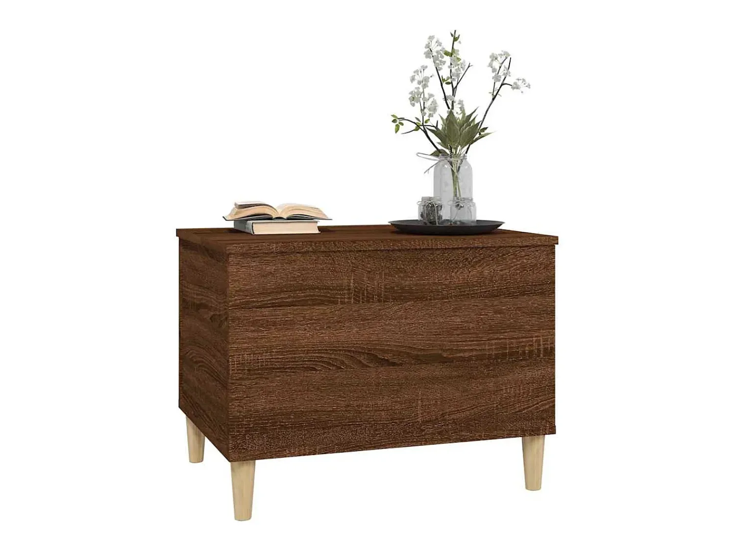 Mesa de centro | Mesa de apoio 60x44.5x45 cm derivados madeira carvalho^ Mesa De Centro