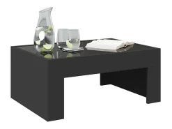 Mesa De Centro* Mesa de centro | Mesa de apoio luzes LED Infinity 70x50x30 cm Preto