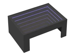 Mesa De Centro* Mesa de centro | Mesa de apoio luzes LED Infinity 70x50x30 cm Preto