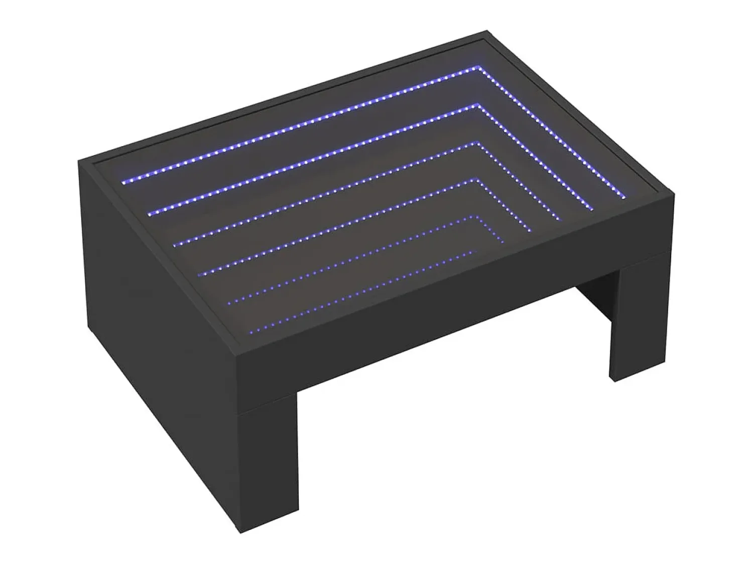 Mesa De Centro* Mesa de centro | Mesa de apoio luzes LED Infinity 70x50x30 cm Preto