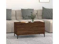 Mesa De Centro* Mesa de centro | Mesa de apoio 90x44.5x45 cm derivados madeira carvalho Castanho