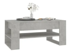 Outlet Mesa de centro | Mesa de apoio 102x55x45 cm madeira processada cinza cimento Cinzento