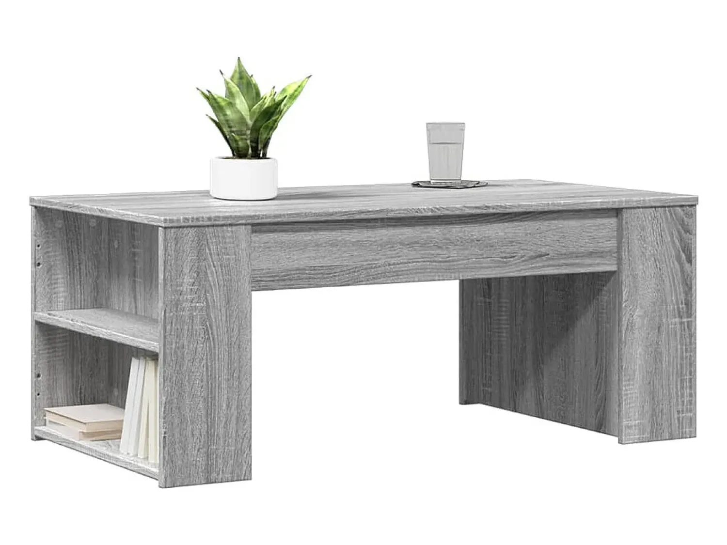 Mesa de centro | Mesa de apoio 102x55x42 cm madeira processada sonoma^ Mesa De Centro