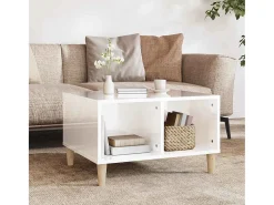 Mesa De Centro* Mesa de centro | Mesa de apoio 60x50x36.5 cm derivados madeira brilhante Branco