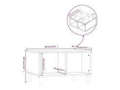 Mesa De Centro* Mesa de centro | Mesa de apoio 60x50x36.5 cm derivados madeira brilhante Branco