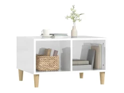 Mesa De Centro* Mesa de centro | Mesa de apoio 60x50x36.5 cm derivados madeira brilhante Branco