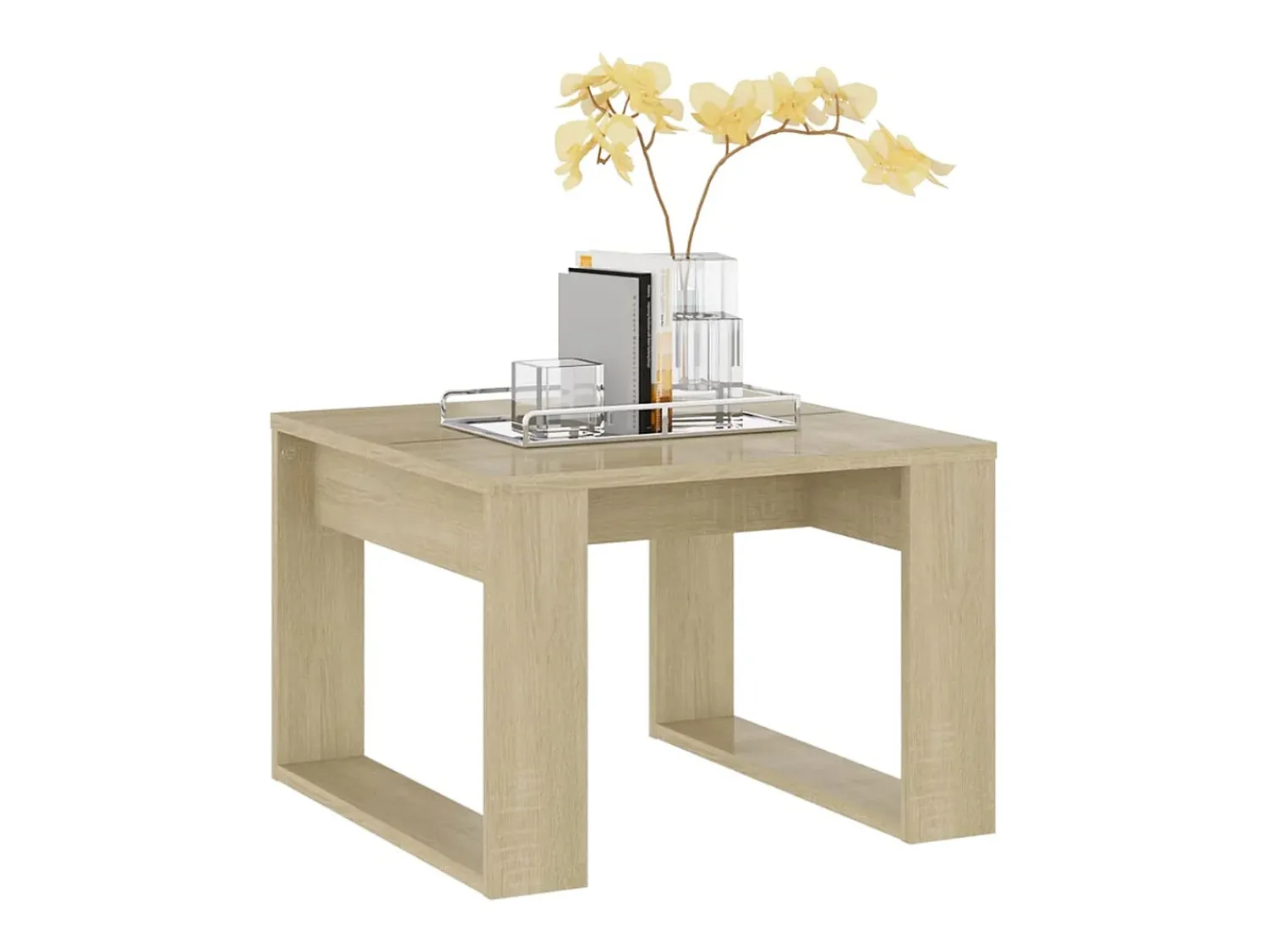 Mesa de centro | Mesa de apoio 50x50x35 cm derivados de madeira carvalho sonoma^ Mesa De Centro