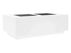 Mesa De Centro| Mesa de centro | Mesa de apoio luzes LED Infinity 116x69x40 cm Branco