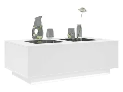 Mesa De Centro| Mesa de centro | Mesa de apoio luzes LED Infinity 116x69x40 cm Branco