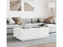 Mesa De Centro| Mesa de centro | Mesa de apoio luzes LED Infinity 116x69x40 cm Branco