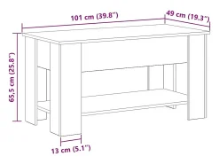 Mesa De Centro* Mesa de centro | Mesa de apoio Carvalho 101x49x52 cm Preto