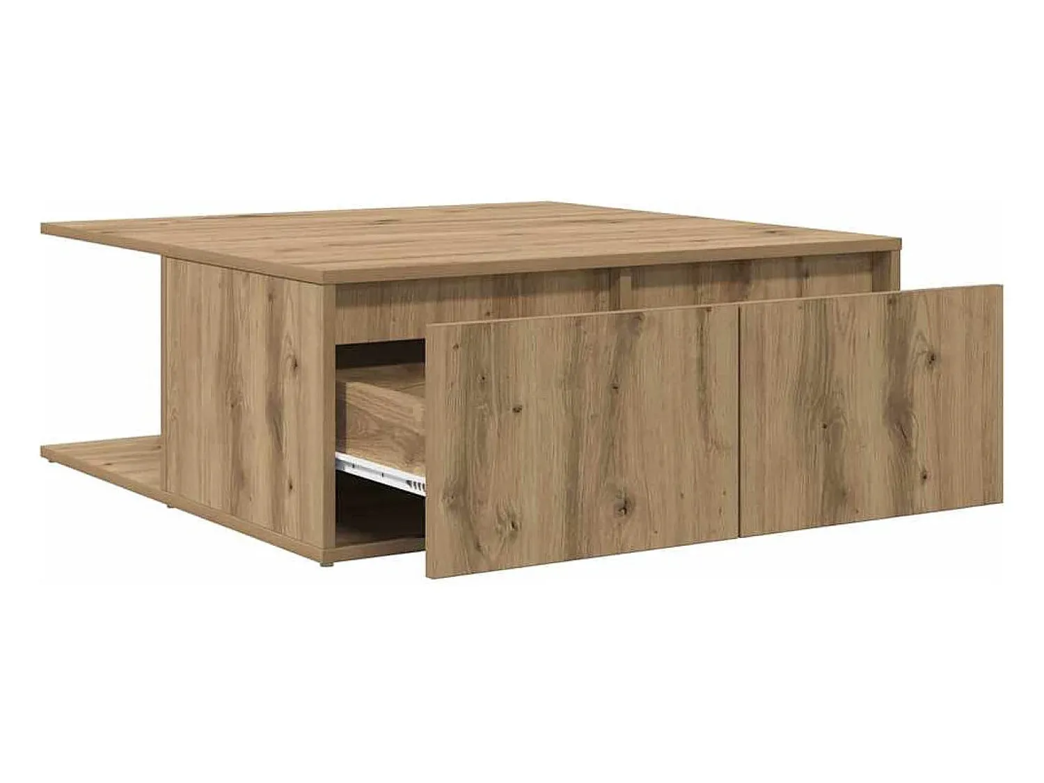 Clearance Mesa de centro | Mesa de apoio com gaveta carvalho artisiano 80x80x31 cm Castanho