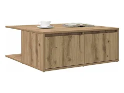 Clearance Mesa de centro | Mesa de apoio com gaveta carvalho artisiano 80x80x31 cm Castanho