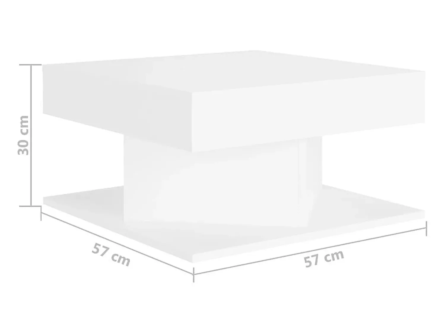 Mesa de centro | Mesa de apoio 57x57x30 cm derivados de madeira^ Mesa De Centro